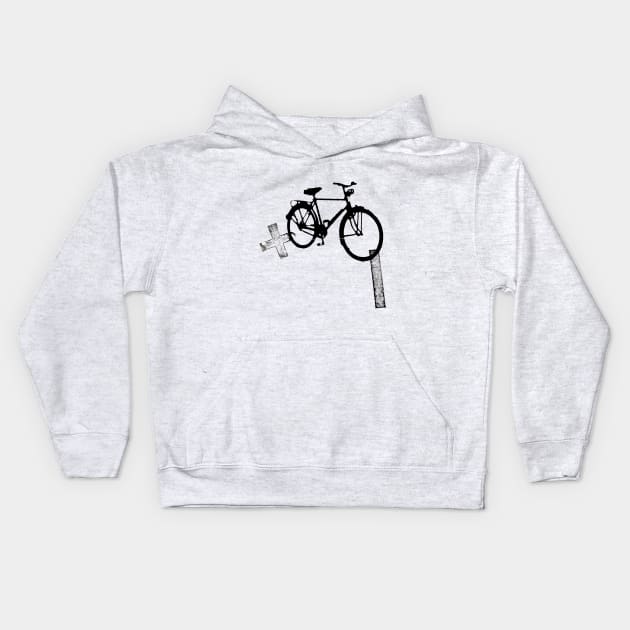 Old Bike Kids Hoodie by gencodemirer